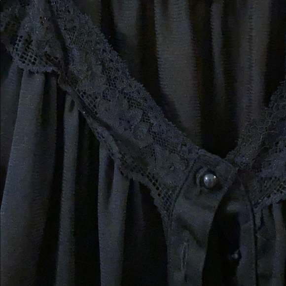 Black sheer button down top - Picture 2 of 3